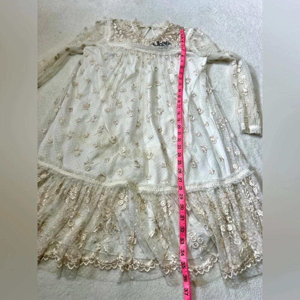 Needle & Thread Reflection Disty Cream Embroidered Floral Lace Dress - Size 6 - Picture 15 of 16